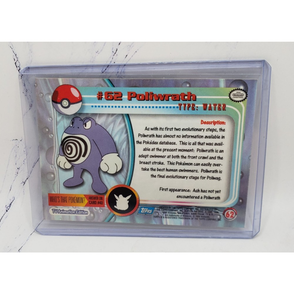 Topps Polywrath #62 Pokemon Trading Card Game 1999 TV Series Vintage - Picture 2 of 4